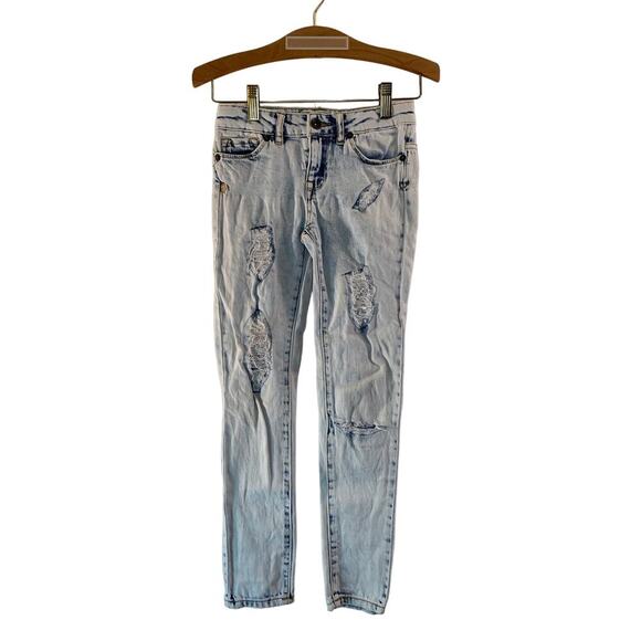 LUCKY BRAND Girl’s Distressed Zoe Jeggings / Size: 7 - Picture 1 of 10